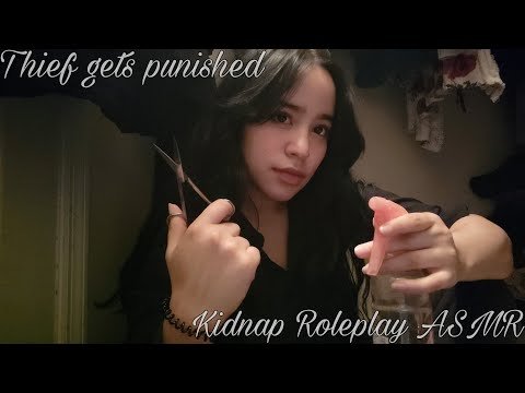 ASMR Roleplay Thief Get's Punished | Snipping, Water Sounds, Soft Talking