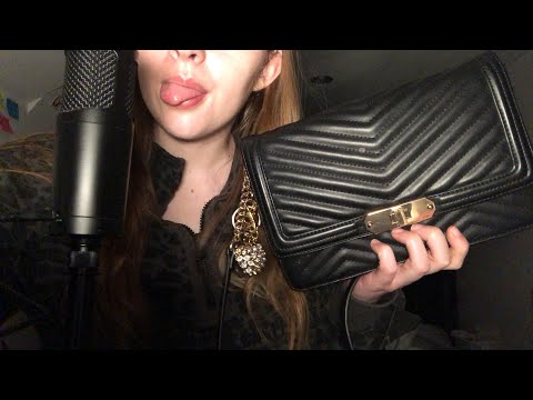 ASMR Whats In My Purse || tapping, scratching, whispering etc.