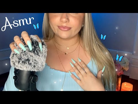 ASMR Fluffy Mic Scratching, Fabric Scratching, Jewelry Sounds  🦋✨ (Long Nails)