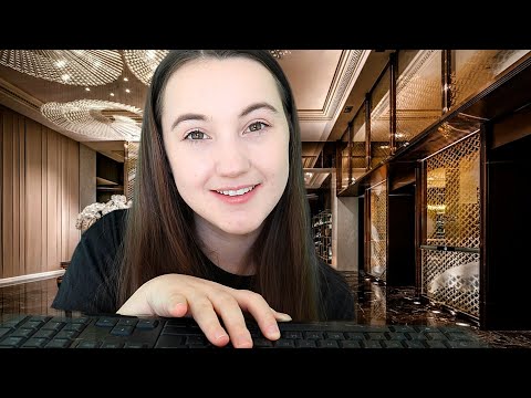 ASMR | Hotel Receptionist Check-In Roleplay (Typing, Writing & Questions)