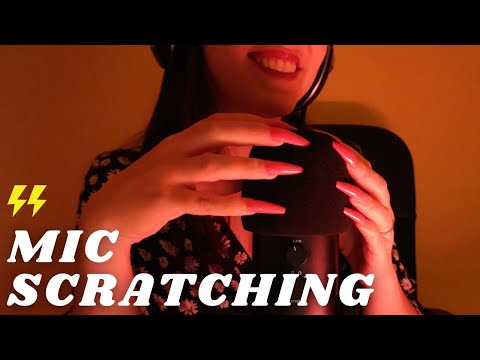 ASMR - FAST and AGGRESSIVE MIC SCRATCHING with FOAM cover | INTENSE Sounds | Whispering