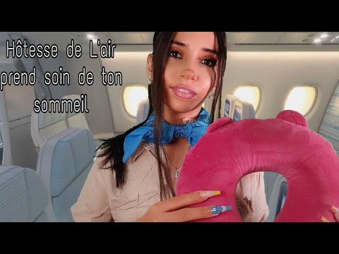 ASMR FRENCH : SEXY FLIGHT HOSTESS TAKES CARE OF YOU