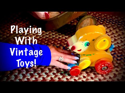 ASMR Vintage Toys (No talking) You are young again and playing with your toys. Wooden sounds.