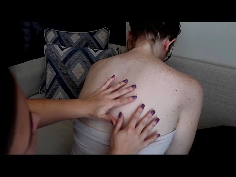 ASMR | Relaxing Back Rubbing Massage | Tracing, Scratching, Tapping, Lotion Rubbing