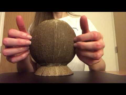 ASMR Ten Minute Tingles Scratching Tapping on Glass and Coconut 🥥