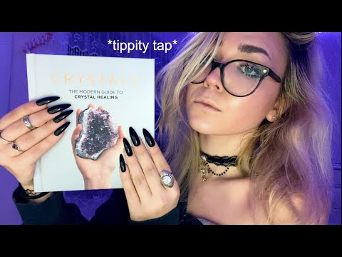 ASMR Tapping on Books with Long Acrylics (Tracing + Rambling + Unintelligible Whispers)
