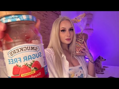 Making a PB+J in Bed 🍓 - ASMR *relaxing*