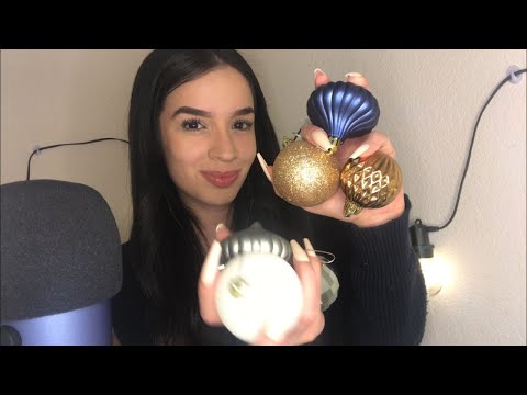 ASMR Tapping on Christmas Ornaments with Long Nails!!