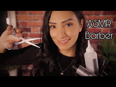 ASMR Men’s Barbershop Roleplay💈 Soft Spoken Hair Cut With Real Hair Cutting Sounds