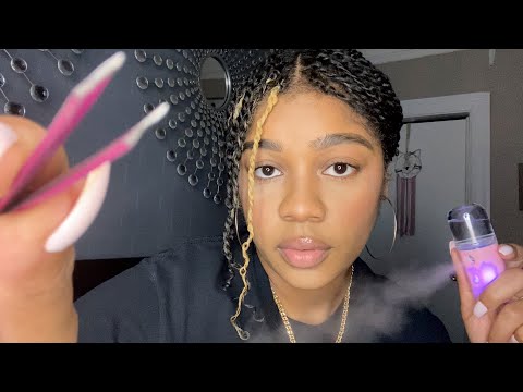 ASMR- Taking Something Out Your Eye 👀🤏🏽 (MOUTH SOUNDS, PLUCKING, LIQUID SOUNDS, WIPING) 💞✨