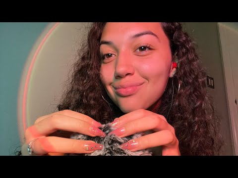 ASMR Searching for bugs 🐜 (fluffy mic scratching, mouth sounds, ect.)