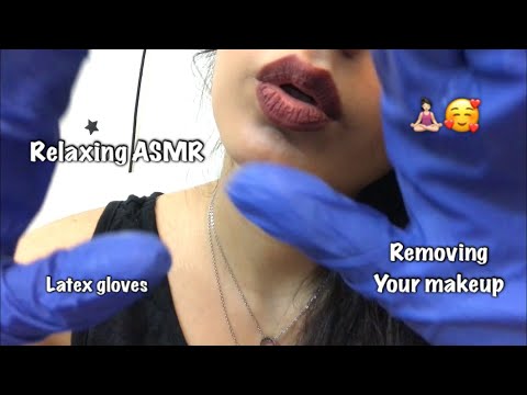 ASMR | Removing your makeup with latex gloves and massage your face (relaxation) 🌱