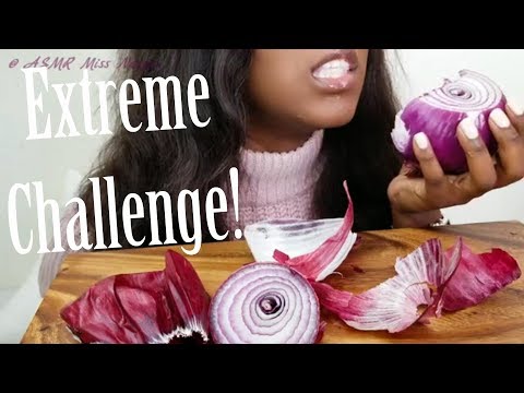 ASMR EXTREME CHALLENGE** RAW ONION **  Extreme Crunchy Eating Sounds