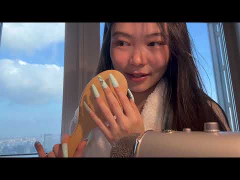 ASMR Tapping with Long Acrylic Nails (at a hotel)