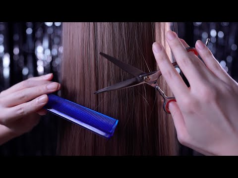 [ASMR]💇‍♀️今からヘアカットとセットしておきます、朝寝坊してください - Realistic Hair cut,Hair iron,Hair set(No talking)