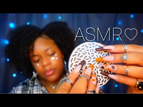 ASMR - PURE TAPPING HEAVEN ♡✨(LONG NAILS + SOFT RAMBLY WHISPERS 💅🏾)