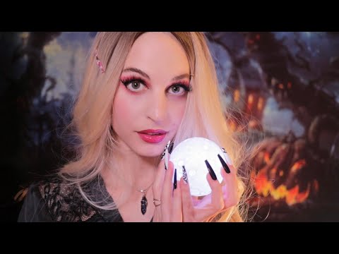 ASMR Your Visit at the Local Witch (cards, moonlight treatment, crystal massage) 🦇Halloween Special🦇