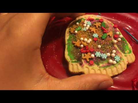 ASMR tapping on random things in my house home and making ugly sweater cookies 🍪