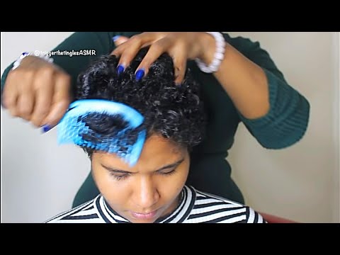 ASMR Tender Touch Hair Play | Brisk Combing | Short Hair