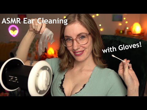 ASMR Gloves Try On & Ear Cleaning Sounds | Cotton Balls & Swabs
