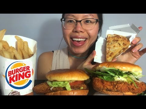 TASTE TEST! BURGER KING Spicy Chicken Sandwich, Fries, Apple Pie, Cola EATING SHOW ;)