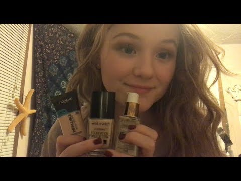 ASMR makeup collection | foundation edition 💜 | tapping | whispering | soft spoken 💙