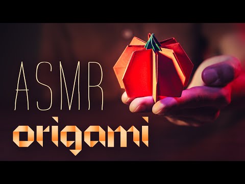 ASMR Origami PUMPKIN 🎃CRINKLY Folding Paper 🕯️Halloween