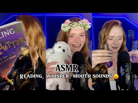 ASMR🪄Tingly Whisper😴mouth sounds,water,hair sounds 🦉
