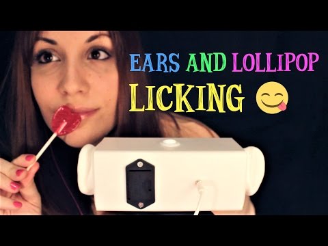 ASMR ☾ Ears & Lollipop Licking + Breathing ~ Binaural Mouth Sounds ~ No talking
