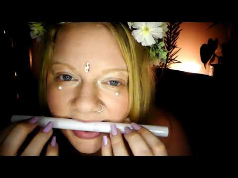 ASMR Mouth sounds| White plastic straw| Tapping (Minimum whispering)