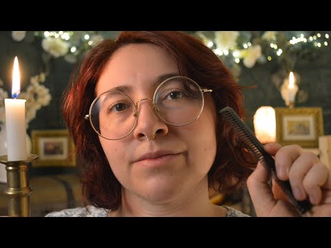 ASMR Taking Care Of You After A Regency Party | gossiping, hair brushing & fire crackling ambience