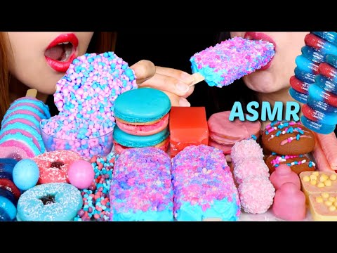 ASMR COTTON CANDY ICE CREAM BAR, SOUR GUMMY JELLY POP, MACARON, NERDS ROPE, BEAN JELLY, COOKIES 먹방