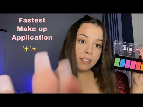 ASMR | Fast & Aggressive Make up Application | Brain melting Mouth Sounds