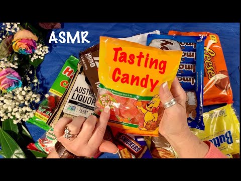 ASMR Request/Tasting Candy (Whispered) Crinkly candy bags/Crunchy chewy sounds