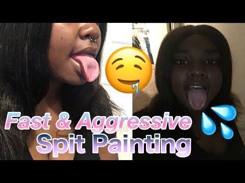 ASMR Spit Painting 👩‍🎨💦(Fast & Chaotic Mouth Sounds 🫦 & Hand Movements 👋) #asmr