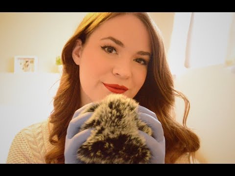 [ASMR]💥 Fluffy Mic Brushing and Gentle Whispering with Nitrile Gloves