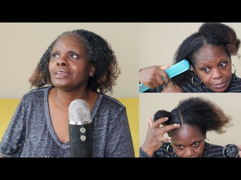 OPTED OUT FATHER | DETANGLING DEEP CONDITION HAIR ROUTINE ASMR CHEWING GUM