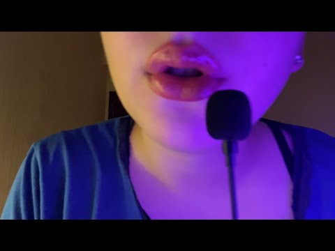 Asmr close-up inaudible whispering(mouth sounds, clicky trigger words, no tapping)
