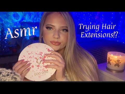 Asmr Trying Hair Extensions! Hairplay, Scratching, Tapping 🦋💙