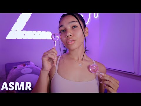 ASMR |  Fast & Aggressive Collarbone Tapping, Body Massaging & Mouth Sounds 💜⚡️