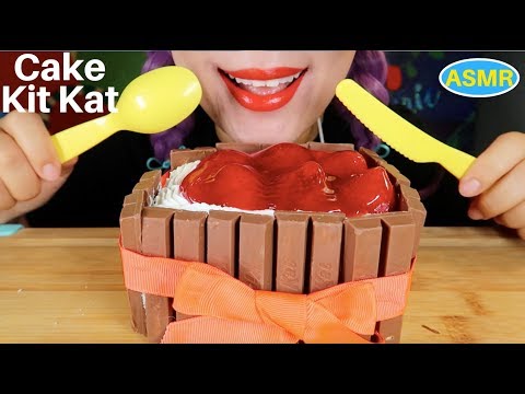 ASMR STRAWBERRY CAKE+KIT KAT EATING SOUND |딸기 케익+킷캣 리얼사운드 먹방 |CURIE.ASMR