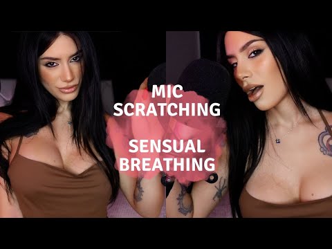 ASMR MIC SCRATCHING 💦 SENSUAL BREATHING