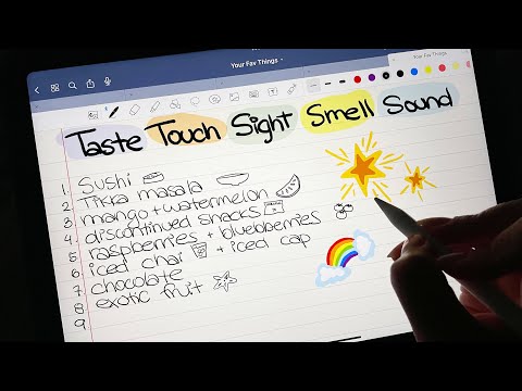 iPad ASMR ✨ Writing Lists of Your Favourite Things from the 5 Senses ✨ Sooo Satisfying