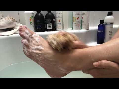 Asmr foot bath soapy scrub water soak relaxing