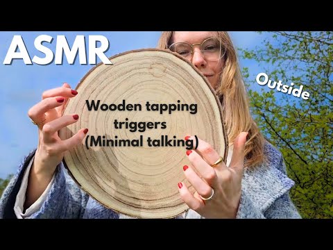 ASMR wooden triggers outside (Looped) Minimal talking