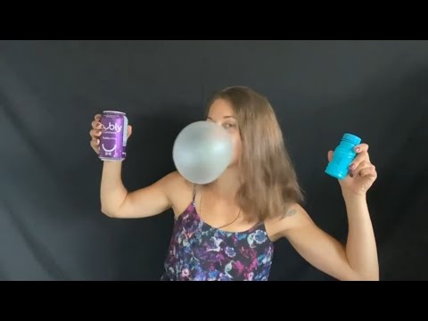 Chewing Gum And Blowing Bubbles ASMR & Bubbly Water
