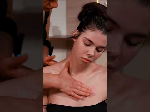ASMR relaxing massage of neck line and décolleté for a beautiful girl  Lisa #asmr