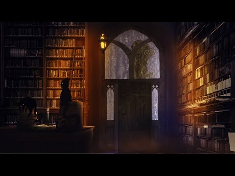 Hidden Used Book Store | ASMR Ambience | Cozy Rain and Page-turning
