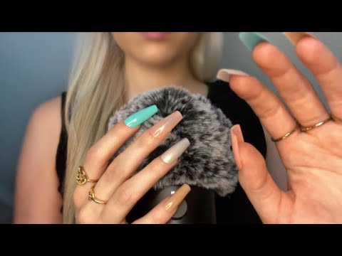 ASMR - Fluffy Mic Scratching with Long Nails & Hypnotising Hand Movements 🌀💆✨