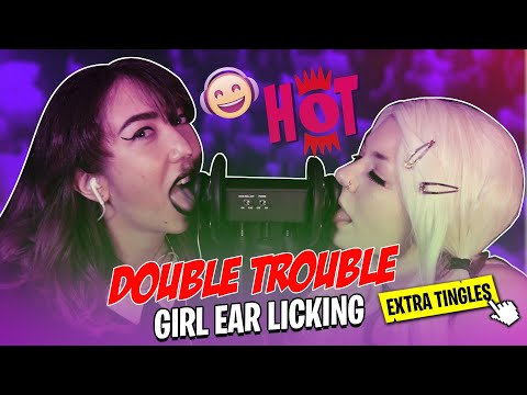 Double Ear Eating and Whispering ASMR - Bonnie and River ASMR - The ASMR Collection Mouth ASMR